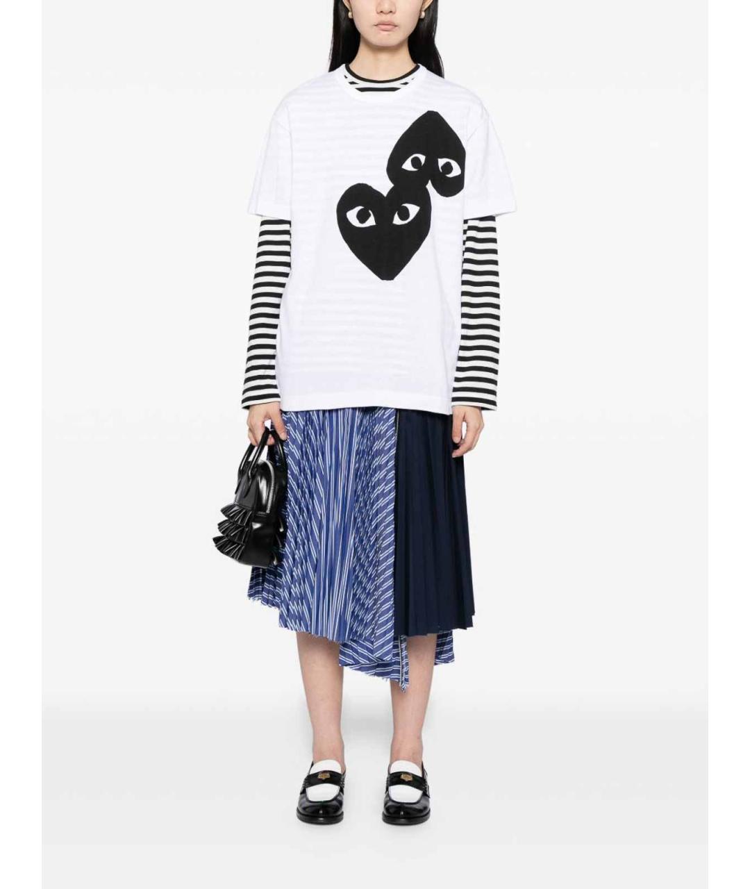 COMME DES GARÇONS Белая хлопковая футболка, фото 2