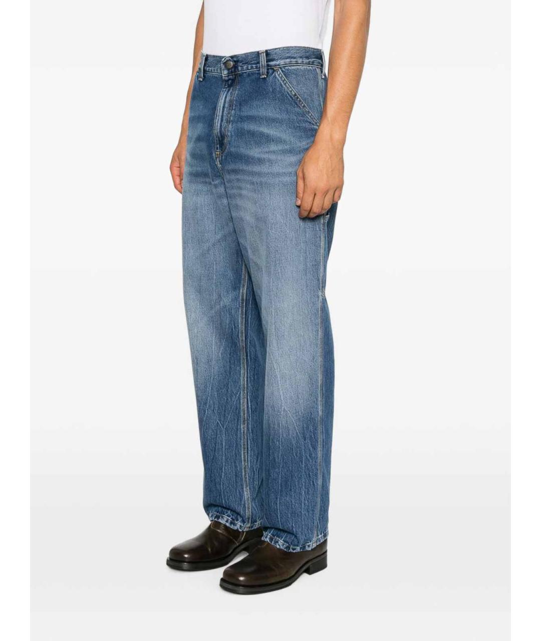 CARHARTT Синие хлопковые прямые джинсы, фото 5
