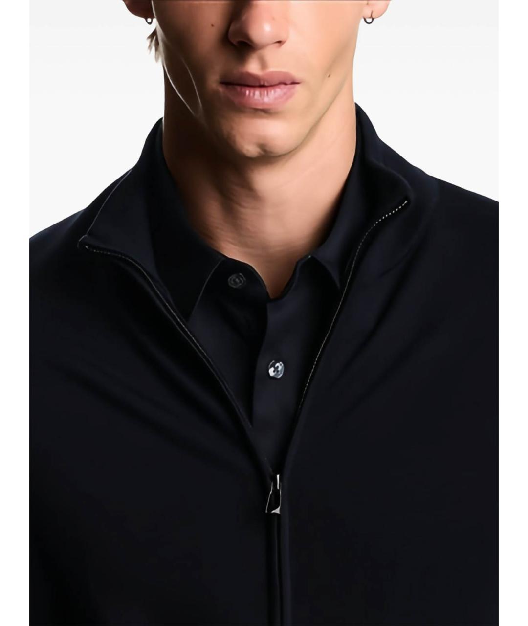 EMPORIO ARMANI Синяя хлопковая кэжуал рубашка, фото 5