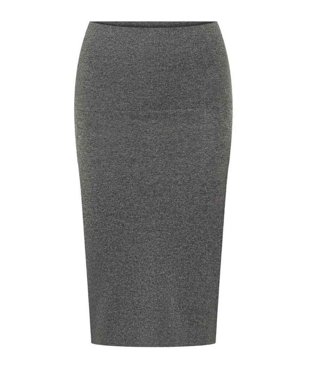 STELLA MCCARTNEY Серая шерстяная юбка миди, фото 1