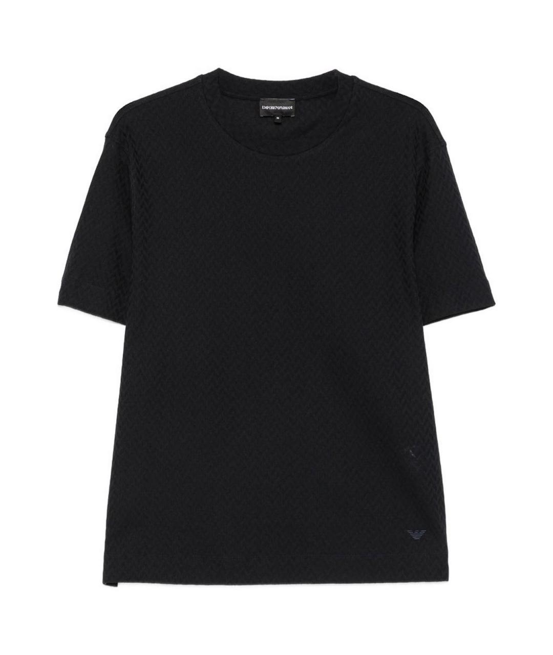 EMPORIO ARMANI Темно-синяя хлопковая футболка, фото 1