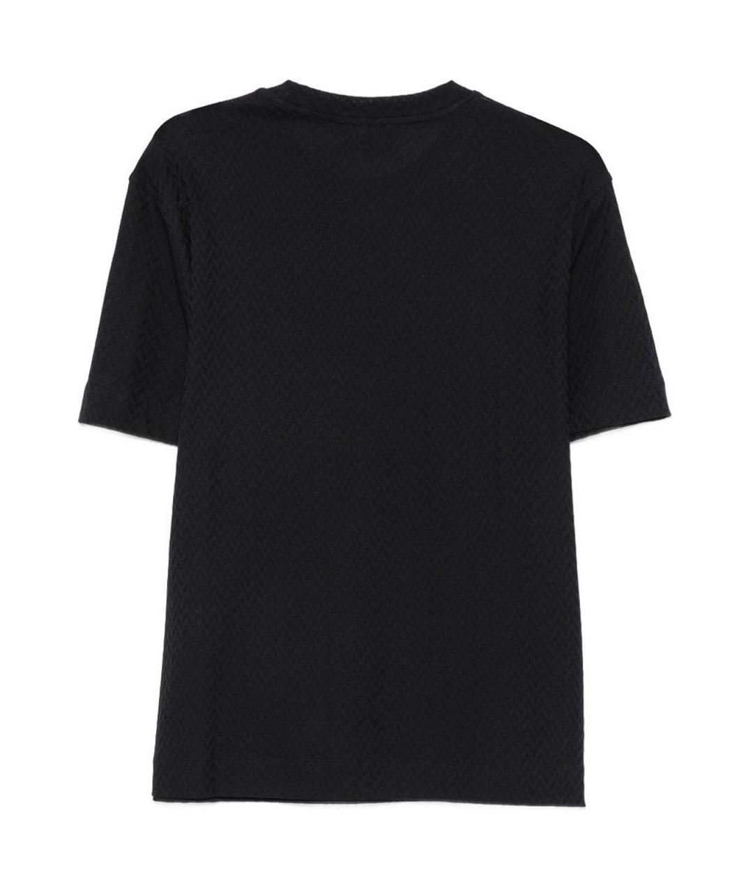 EMPORIO ARMANI Темно-синяя хлопковая футболка, фото 3