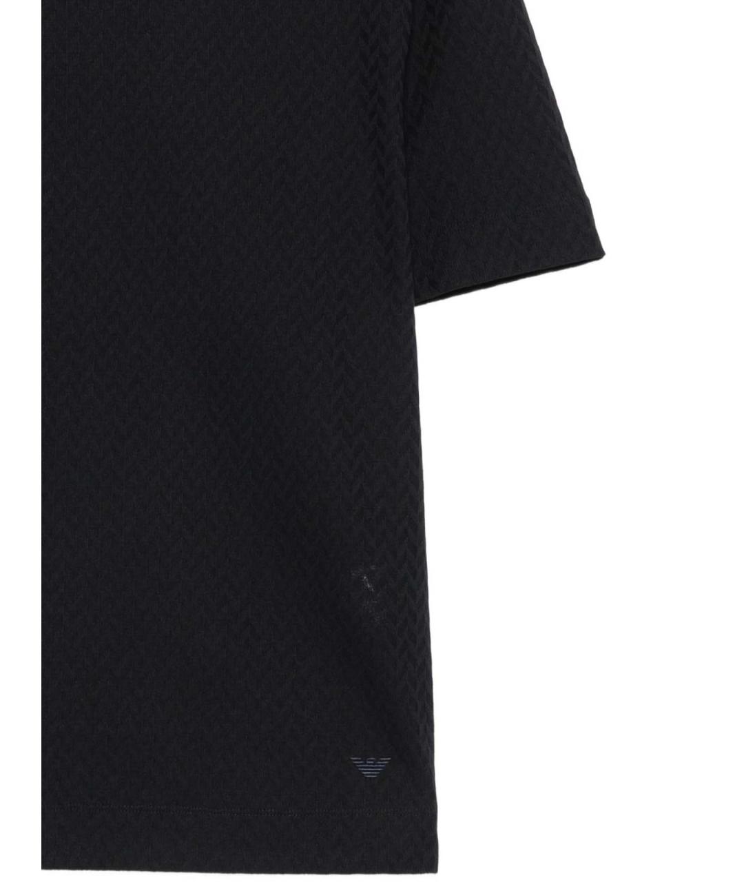 EMPORIO ARMANI Темно-синяя хлопковая футболка, фото 2