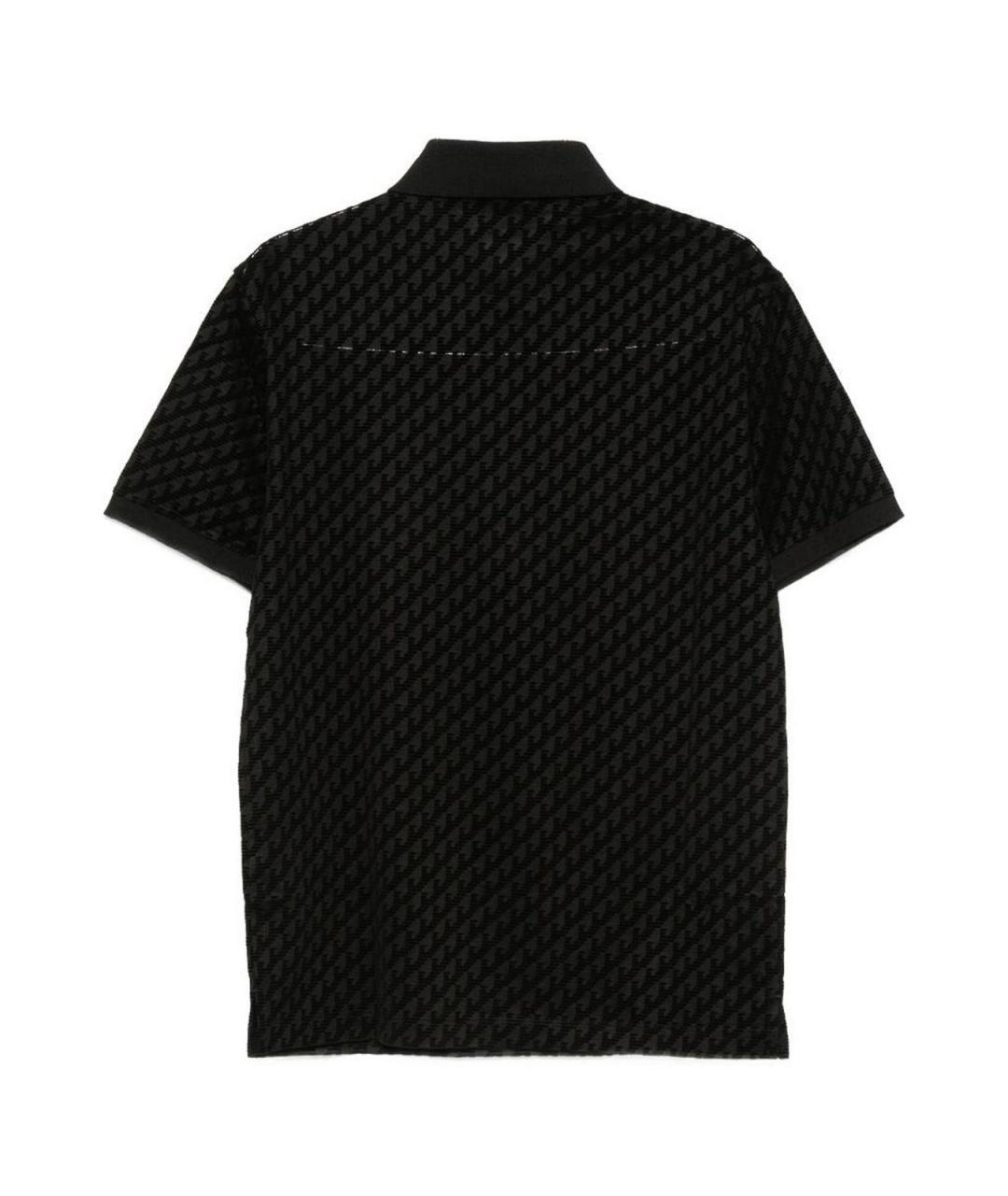 EMPORIO ARMANI Черное хлопковое поло с коротким рукавом, фото 2