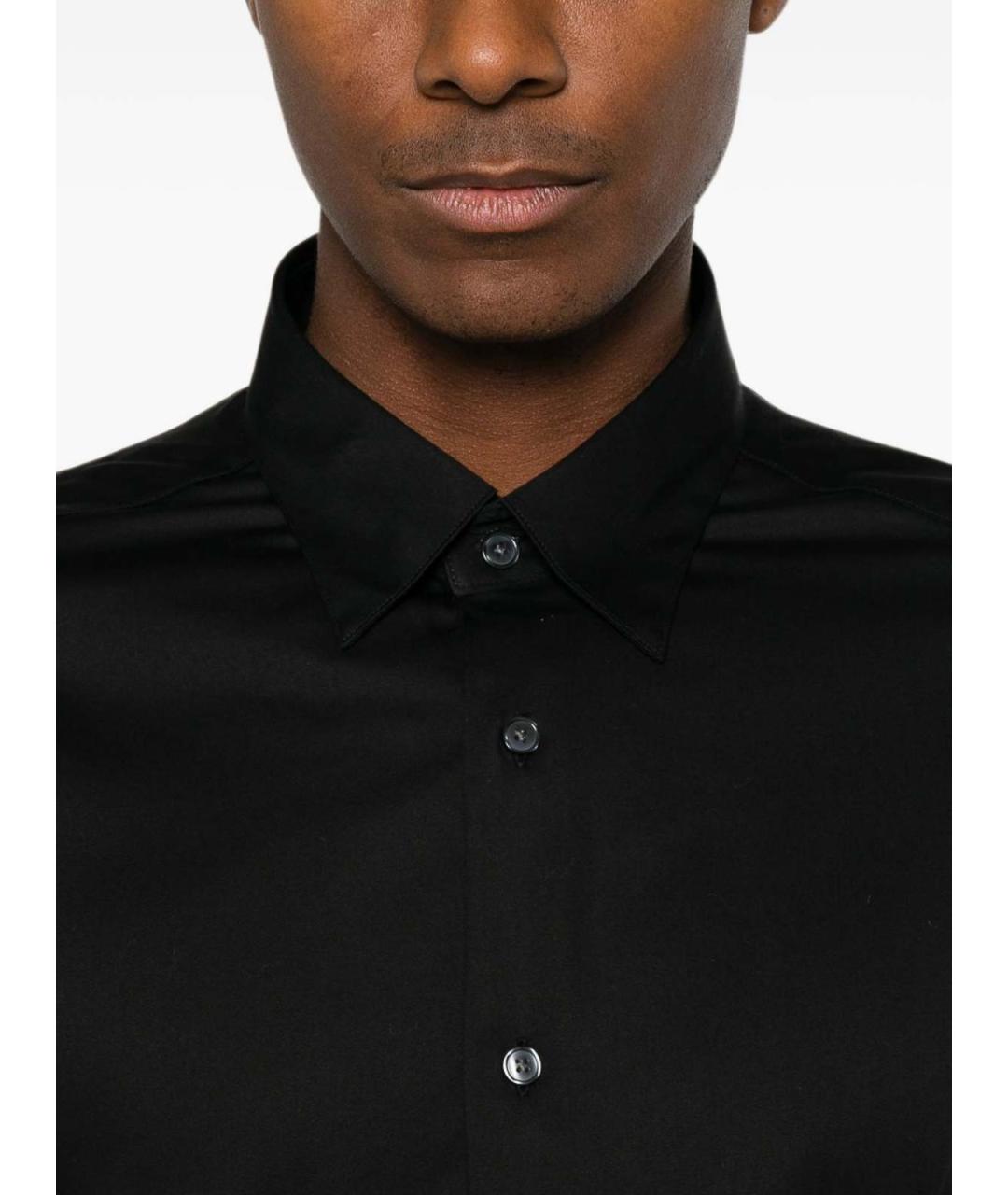 EMPORIO ARMANI Черная хлопковая кэжуал рубашка, фото 3