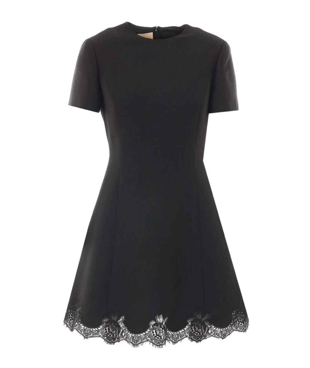 VALENTINO Черное шерстяное коктейльное платье, фото 1
