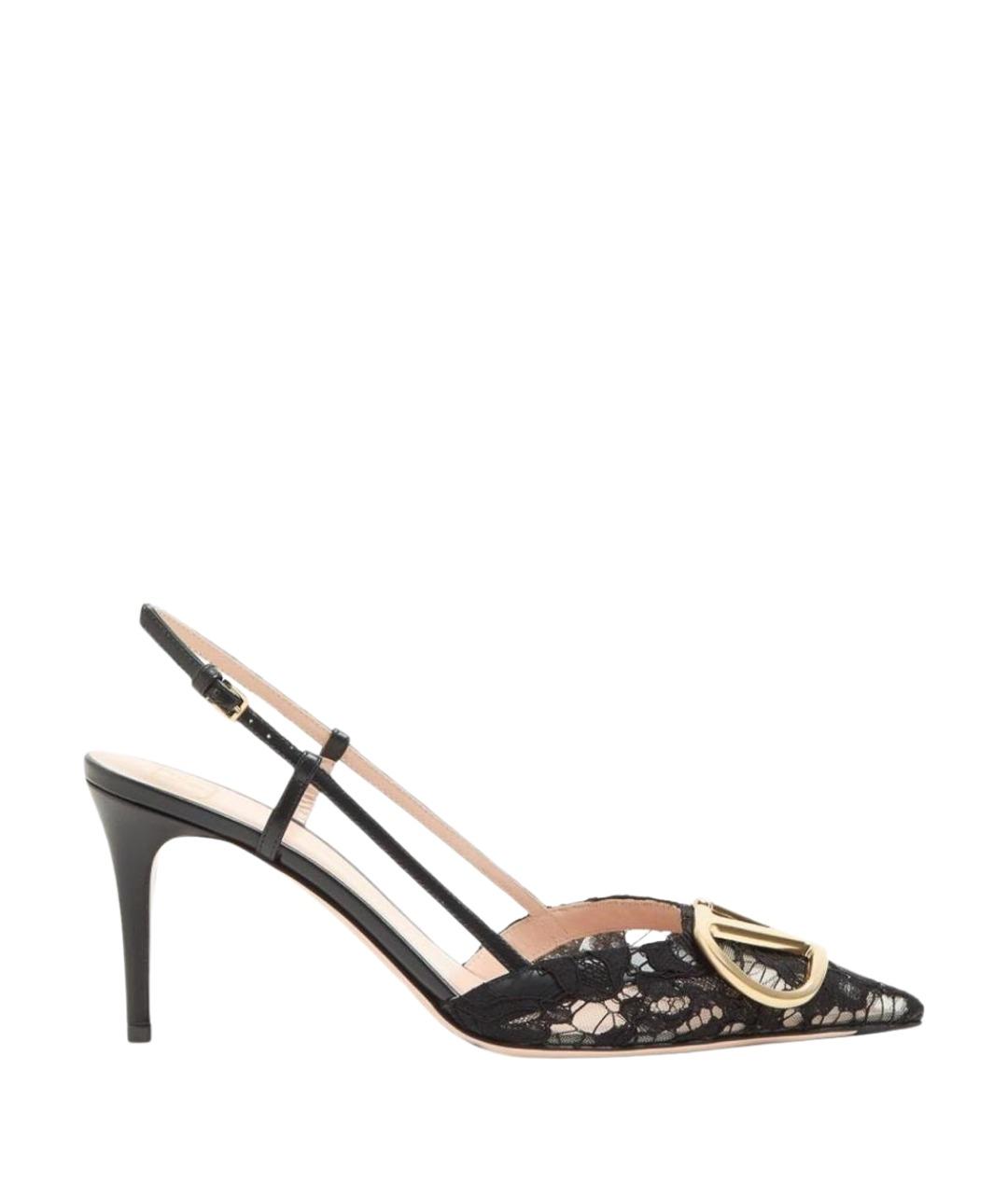 VALENTINO Черные текстильные туфли, фото 1