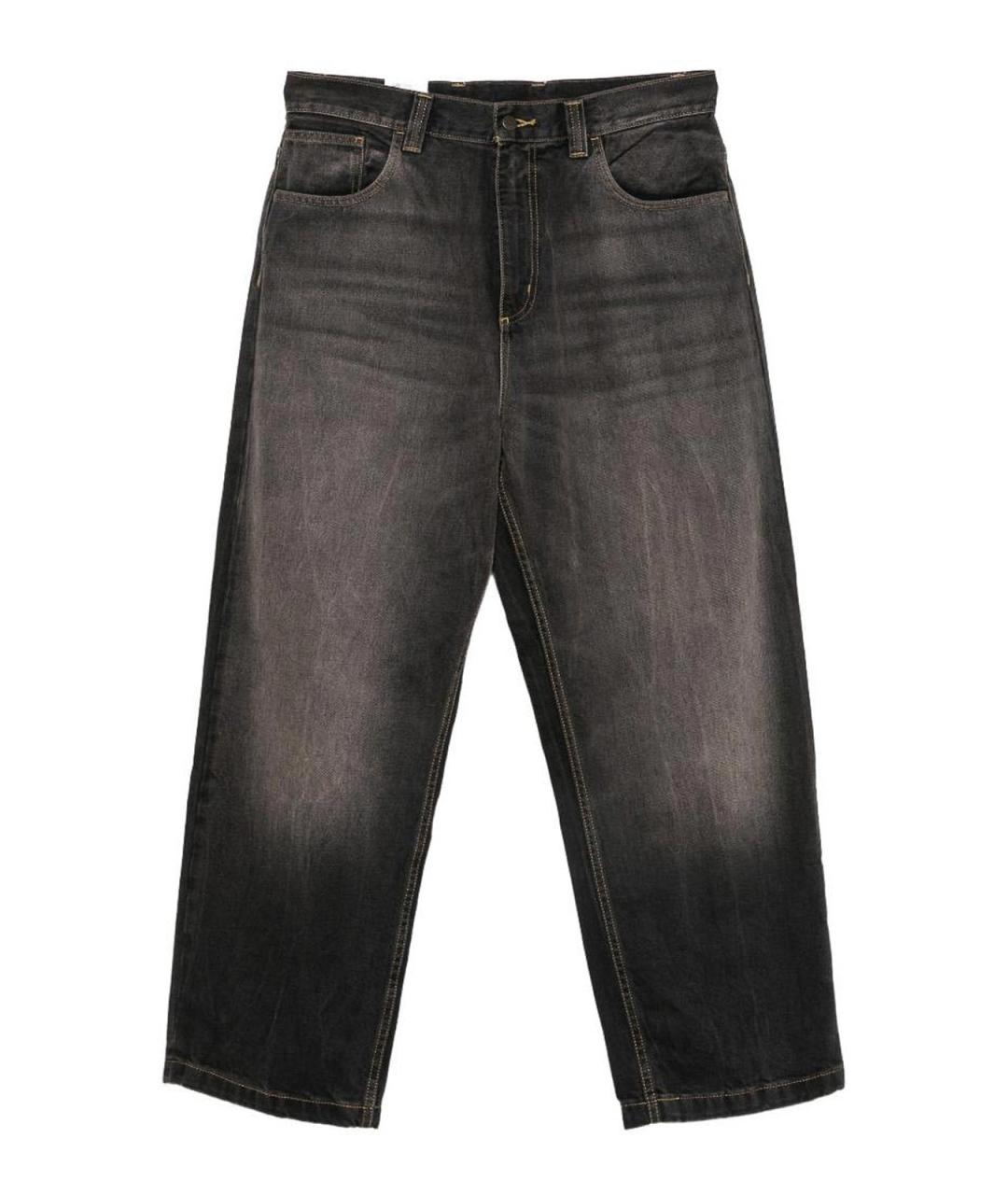 CARHARTT Черные хлопковые прямые джинсы, фото 1