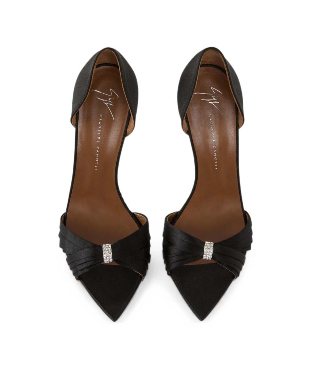 GIUSEPPE ZANOTTI DESIGN Черные текстильные босоножки, фото 3