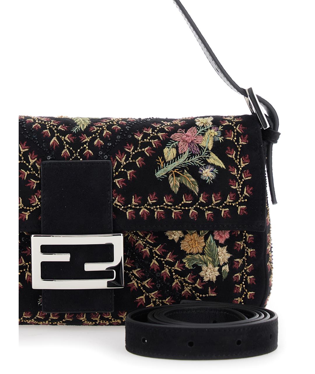FENDI Черная замшевая сумка через плечо, фото 3
