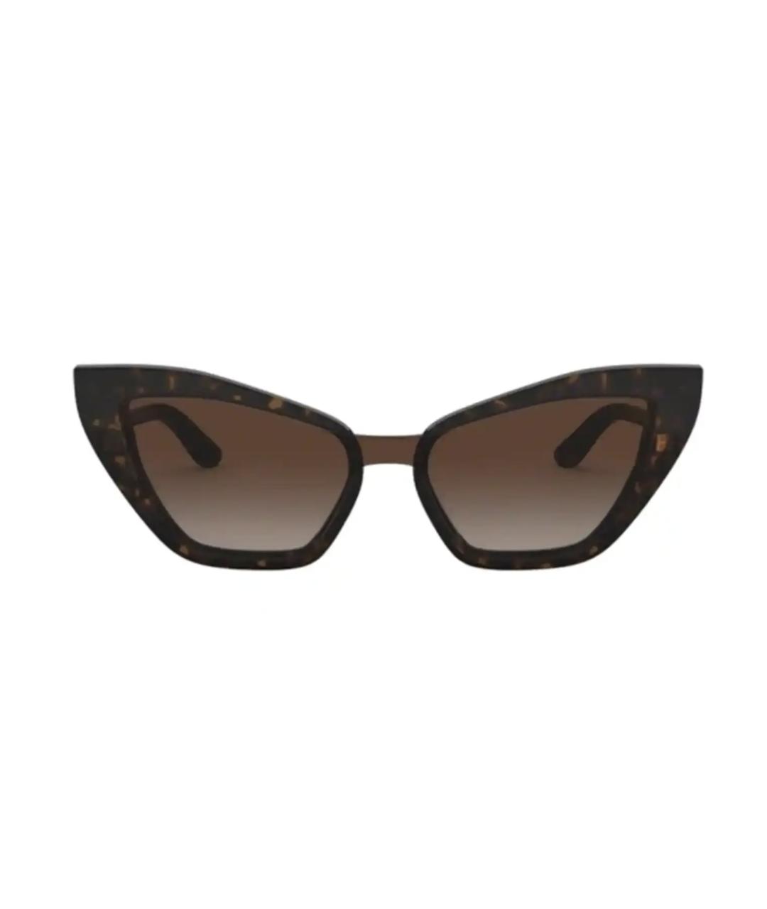 DOLCE&GABBANA Коричневые пластиковые солнцезащитные очки, фото 8