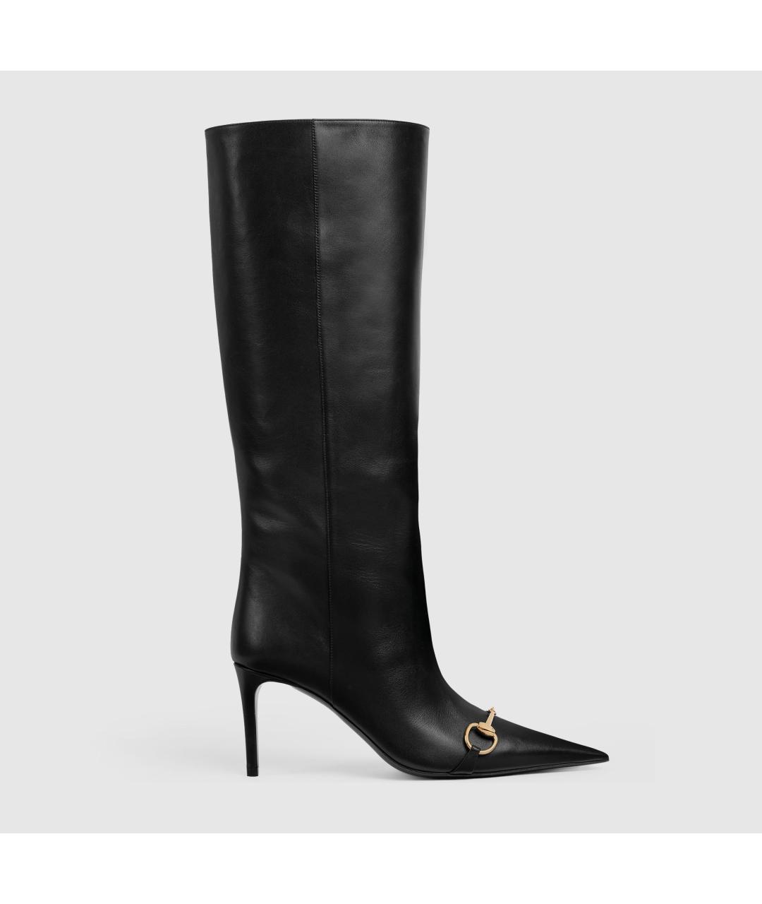 GUCCI Черные кожаные сапоги, фото 4