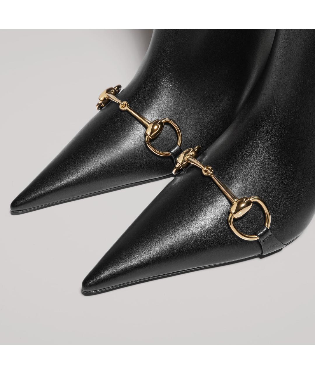 GUCCI Черные кожаные сапоги, фото 3