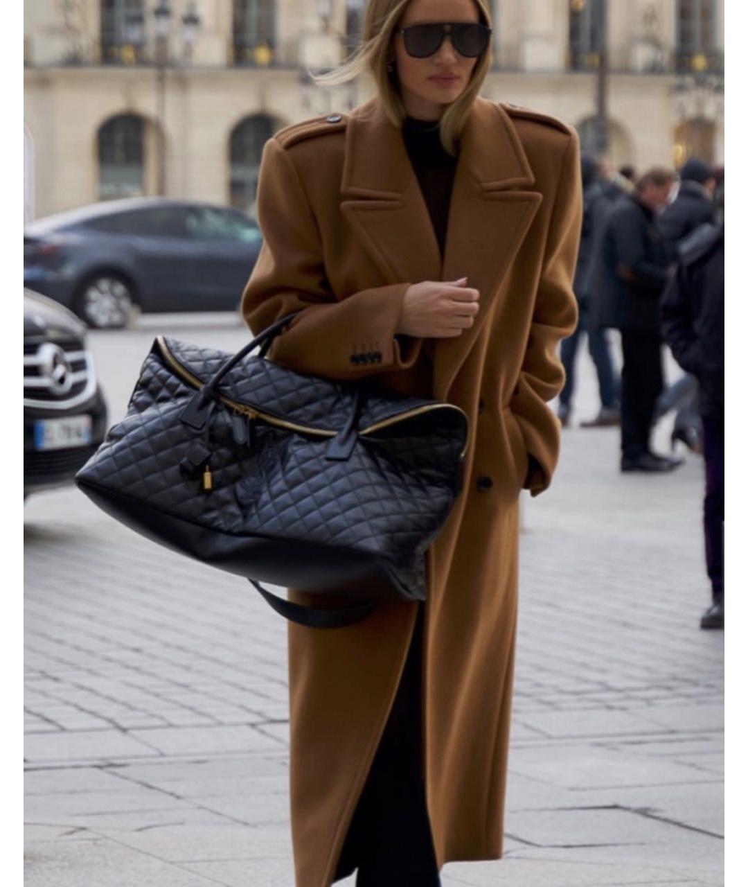 SAINT LAURENT Черная кожаная дорожная/спортивная сумка, фото 5