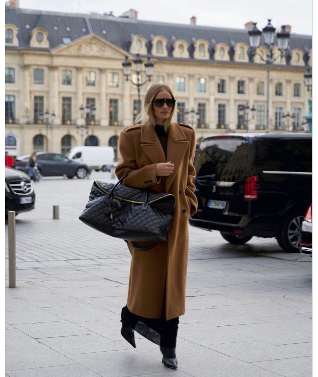 SAINT LAURENT Черная кожаная дорожная/спортивная сумка, фото 3