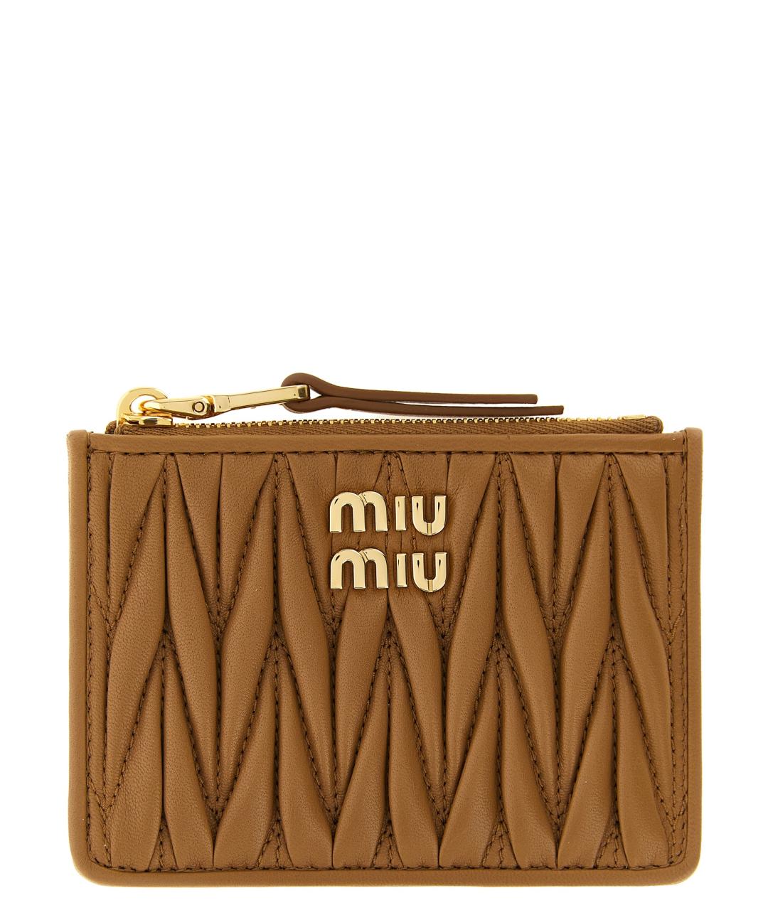 MIU MIU Коричневый кожаный кардхолдер, фото 1
