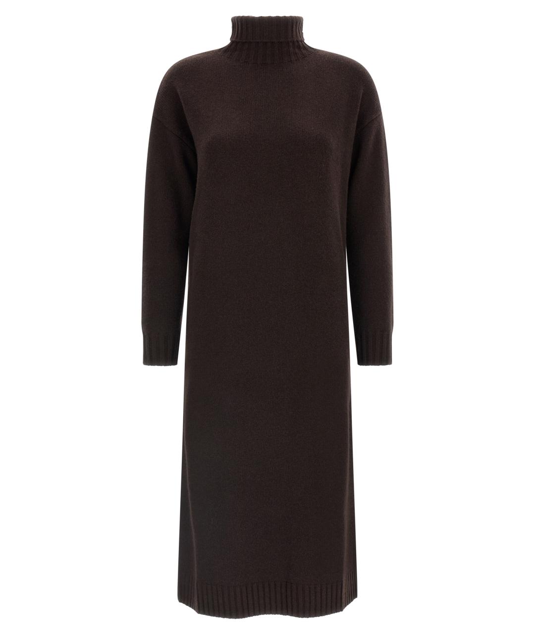 MAX MARA Коричневое шерстяное повседневное платье, фото 1