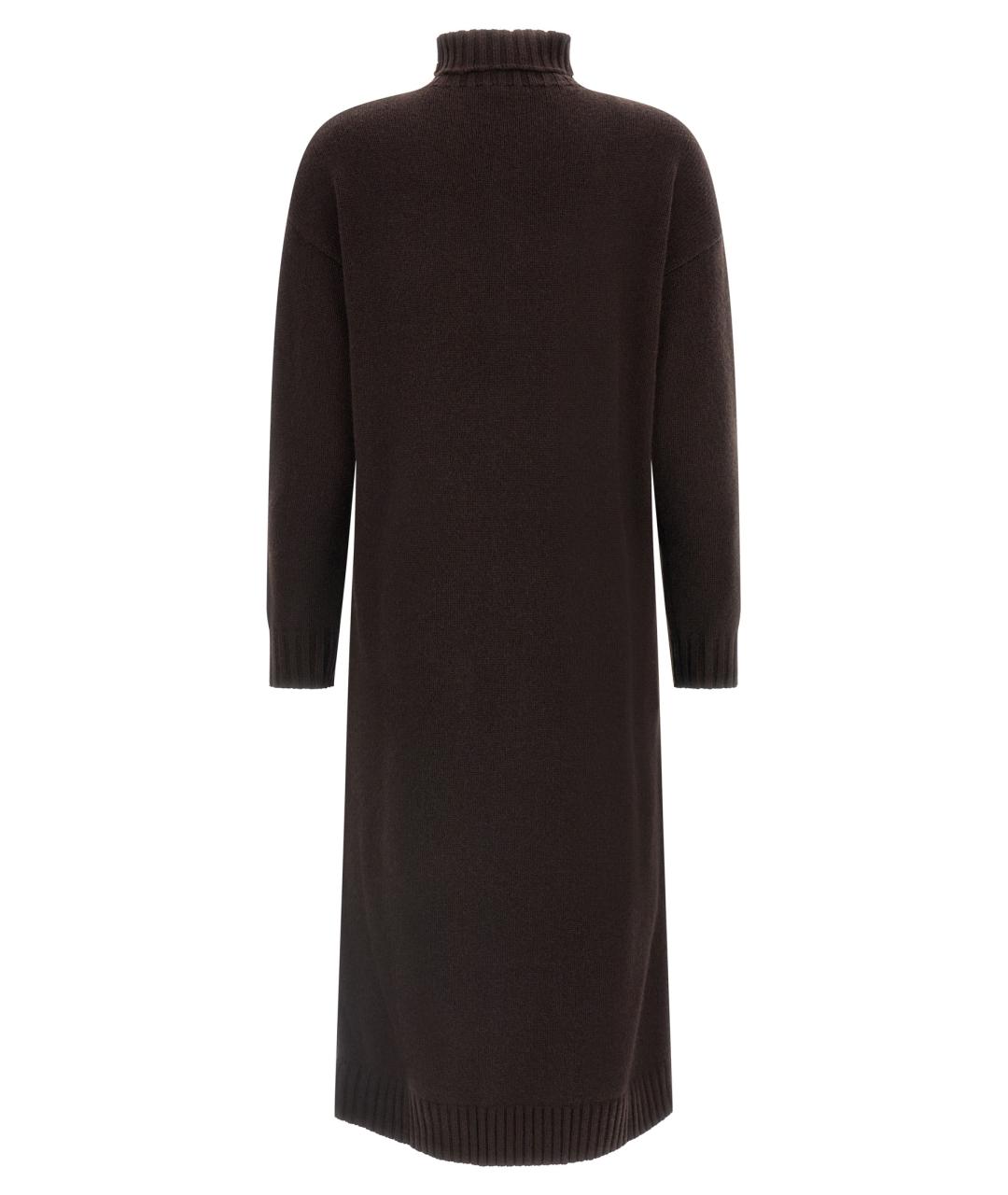 MAX MARA Коричневое шерстяное повседневное платье, фото 2