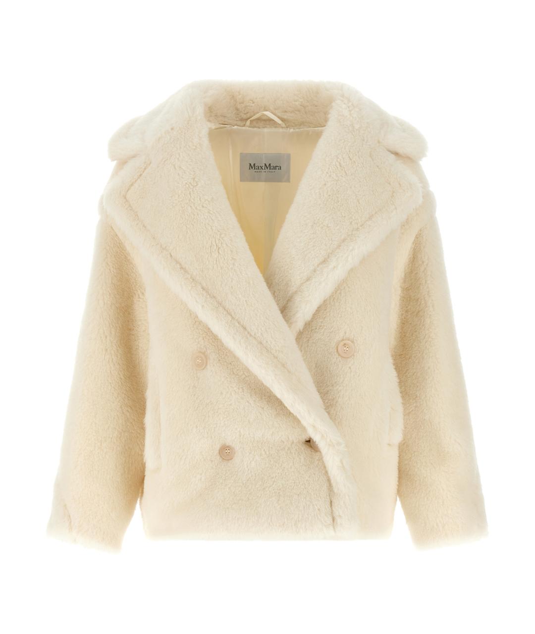 MAX MARA Белое шерстяное пальто, фото 5