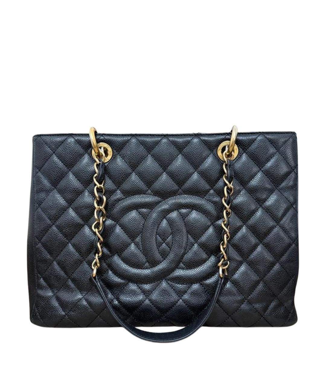 CHANEL Черная кожаная сумка тоут, фото 1