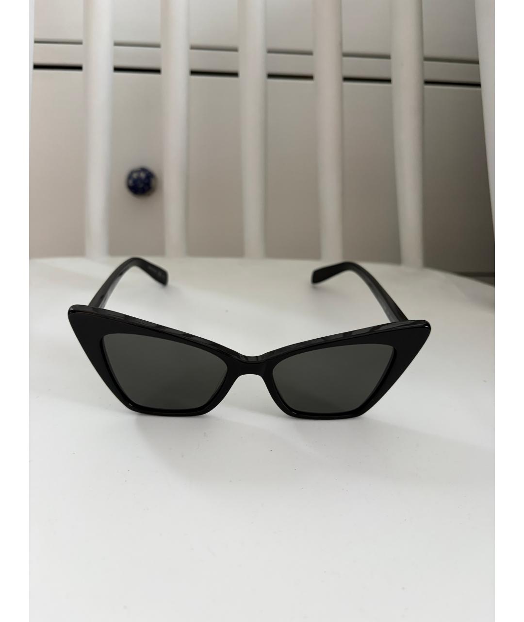 SAINT LAURENT Черные пластиковые солнцезащитные очки, фото 3