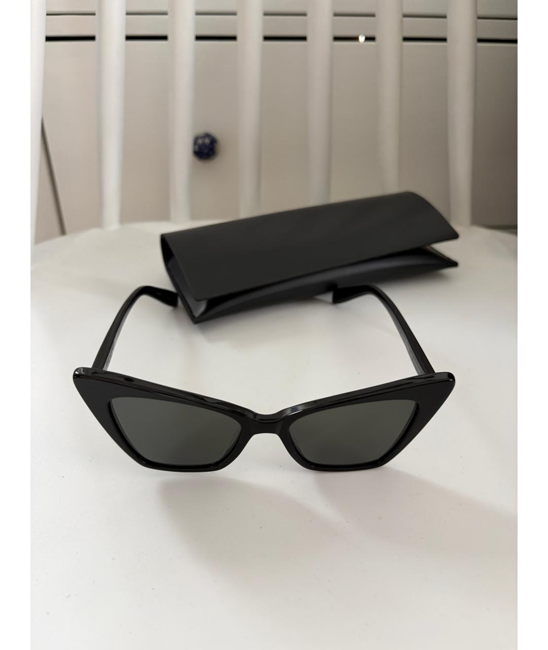 SAINT LAURENT Черные пластиковые солнцезащитные очки, фото 2