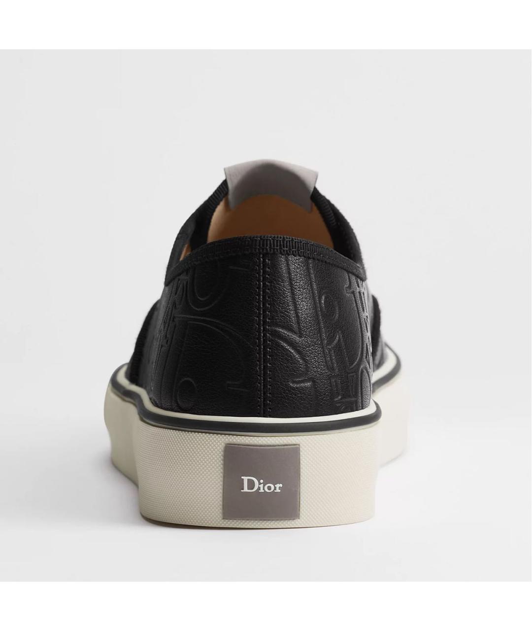 CHRISTIAN DIOR Черные кожаные низкие кроссовки / кеды, фото 3