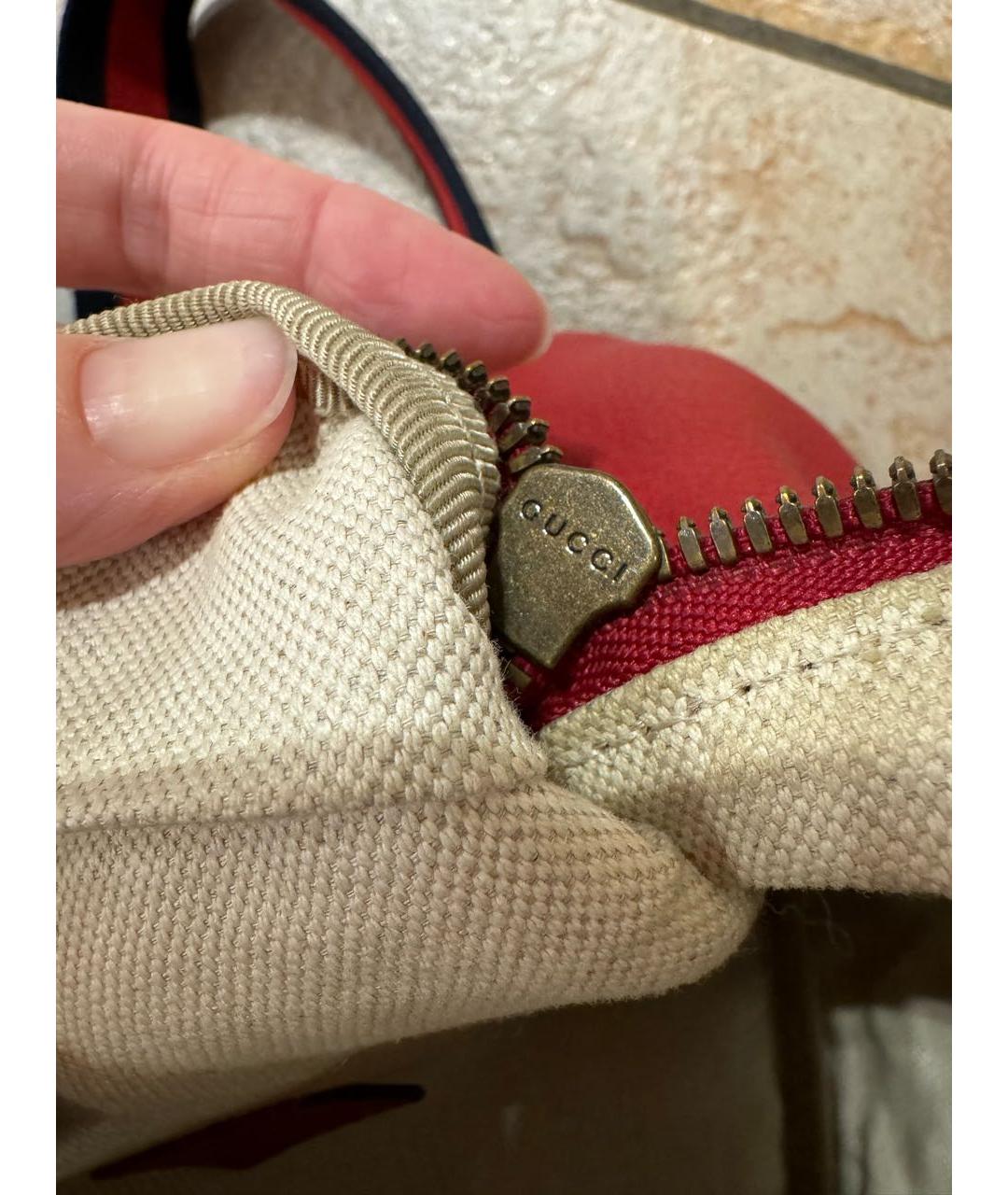 GUCCI Красная кожаная поясная сумка, фото 5