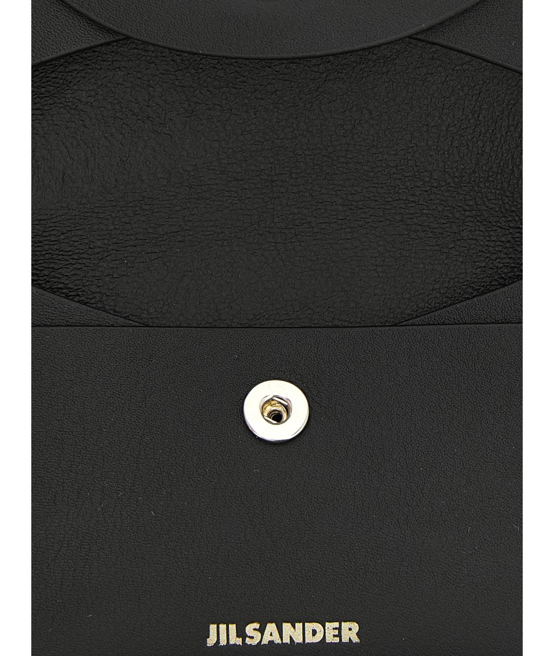 JIL SANDER Черный кожаный кошелек, фото 3