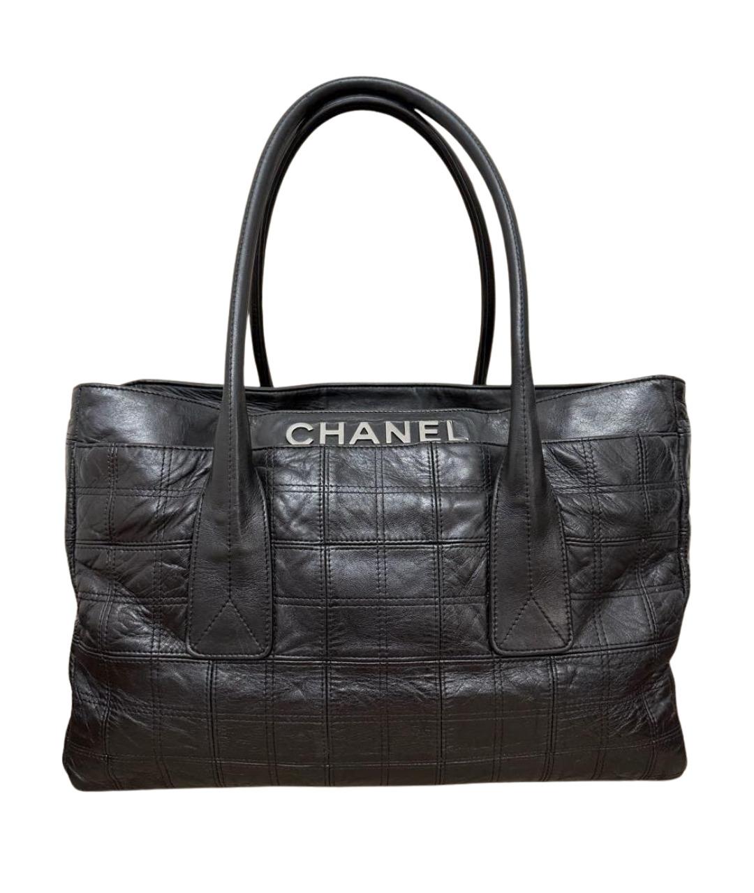 CHANEL Черная кожаная сумка тоут, фото 1