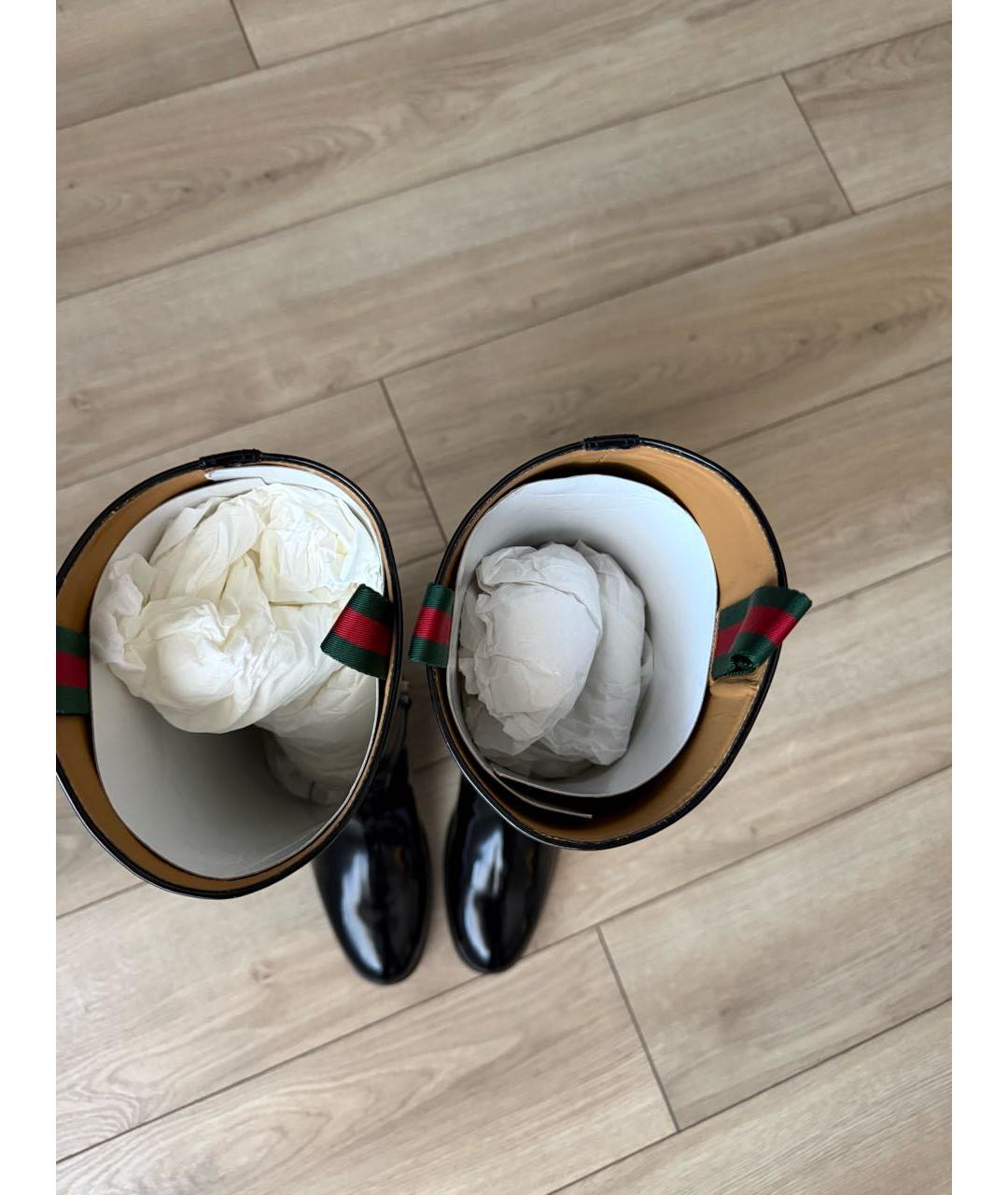 GUCCI Черные кожаные сапоги, фото 3