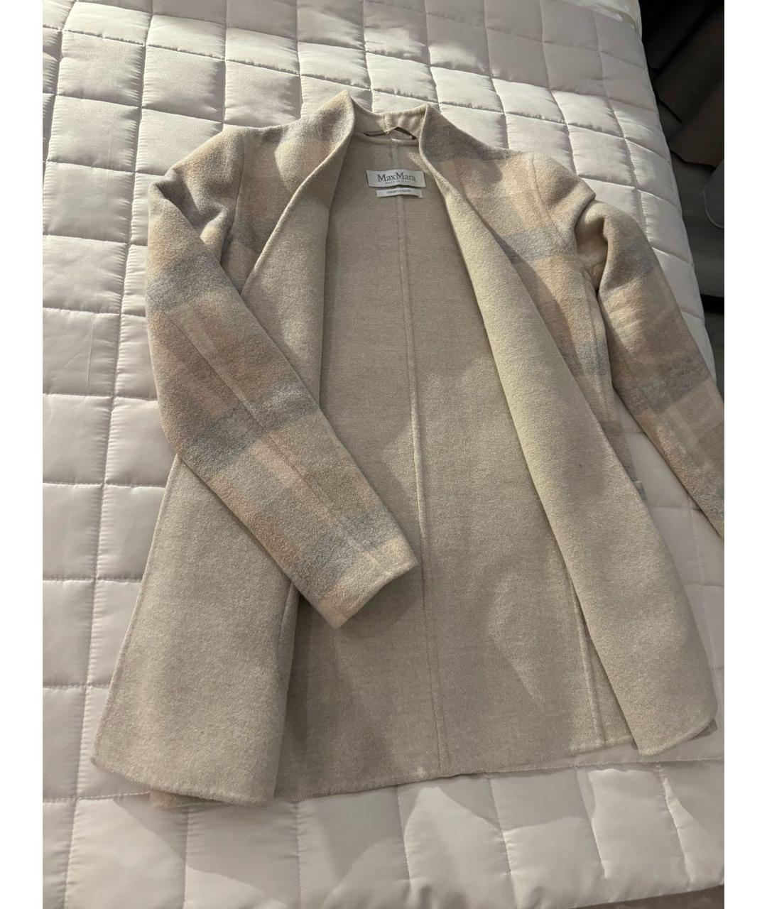 MAX MARA Бежевое шерстяное пальто, фото 3