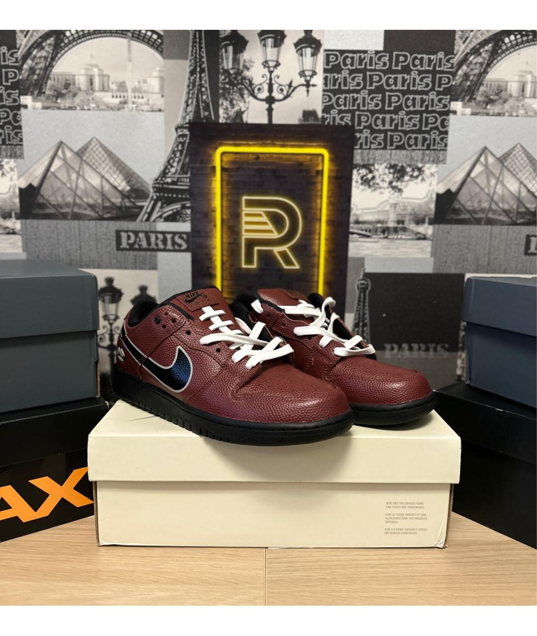 NIKE Коричневые кожаные низкие кроссовки / кеды, фото 4
