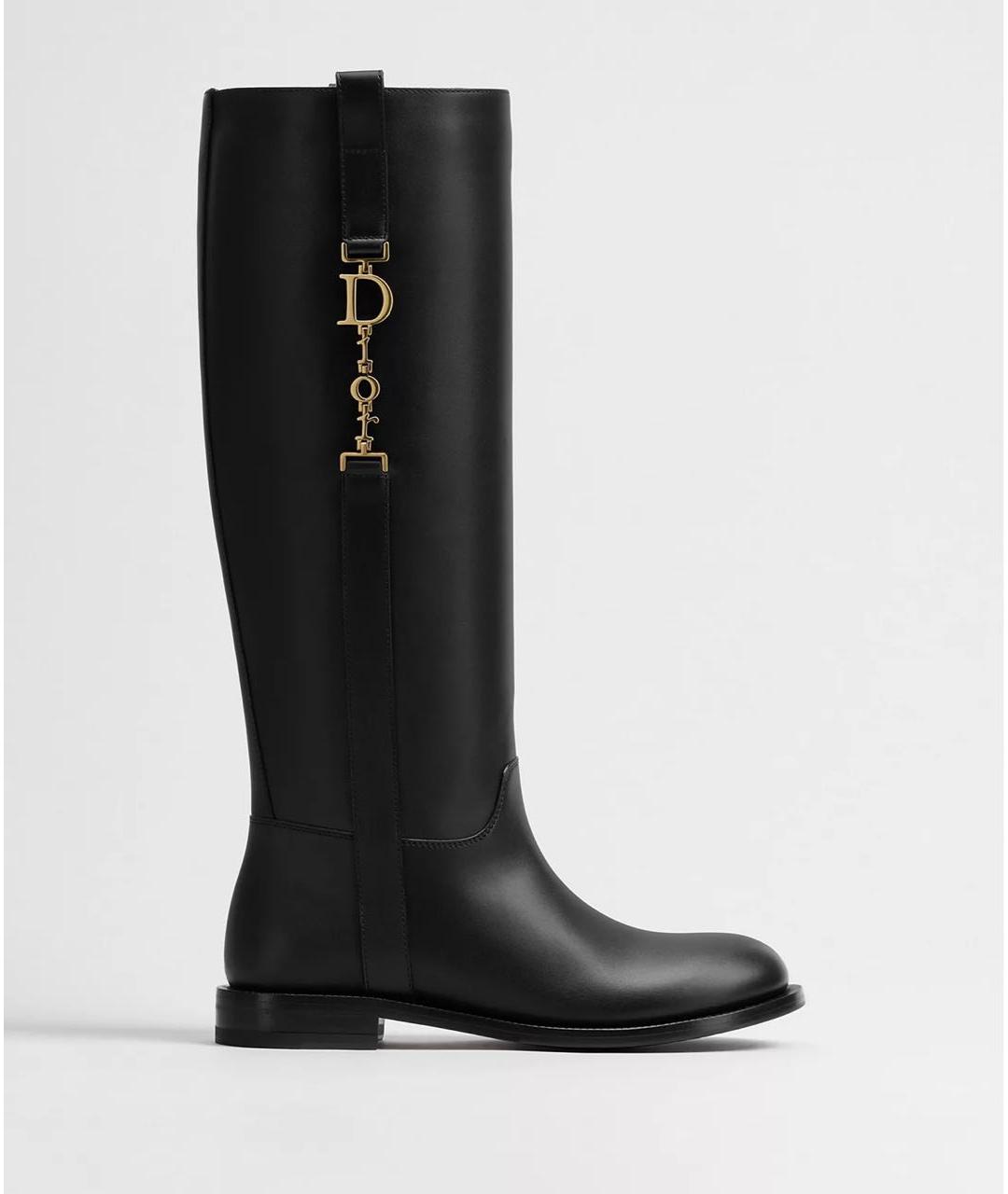 CHRISTIAN DIOR Черные кожаные сапоги, фото 6