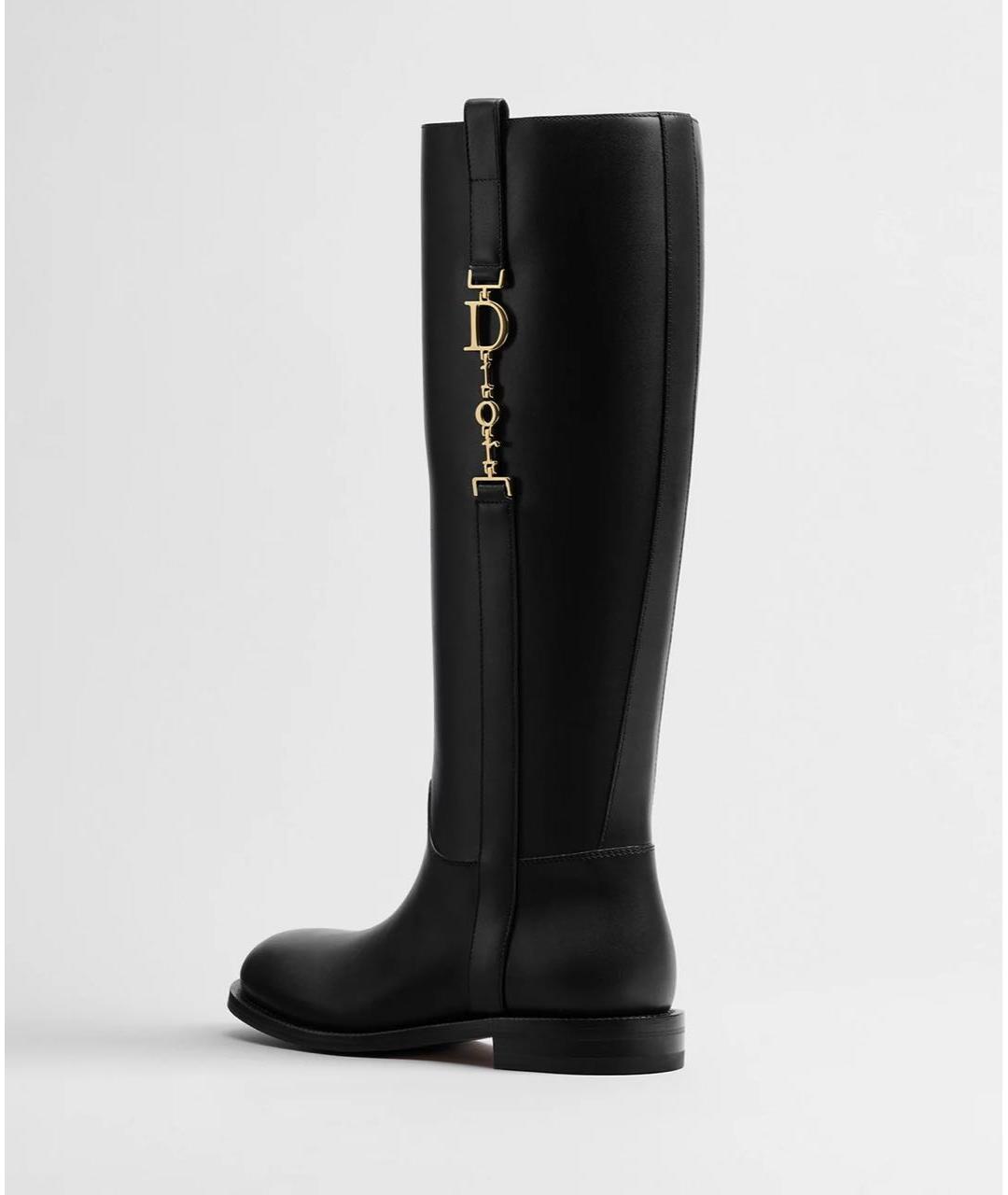 CHRISTIAN DIOR Черные кожаные сапоги, фото 4