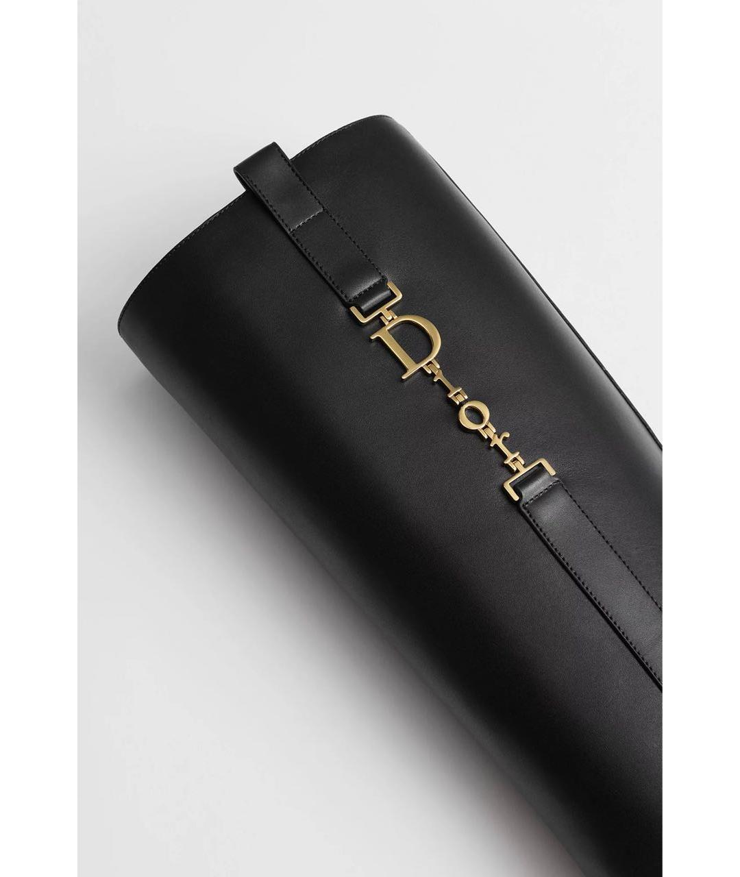 CHRISTIAN DIOR Черные кожаные сапоги, фото 5