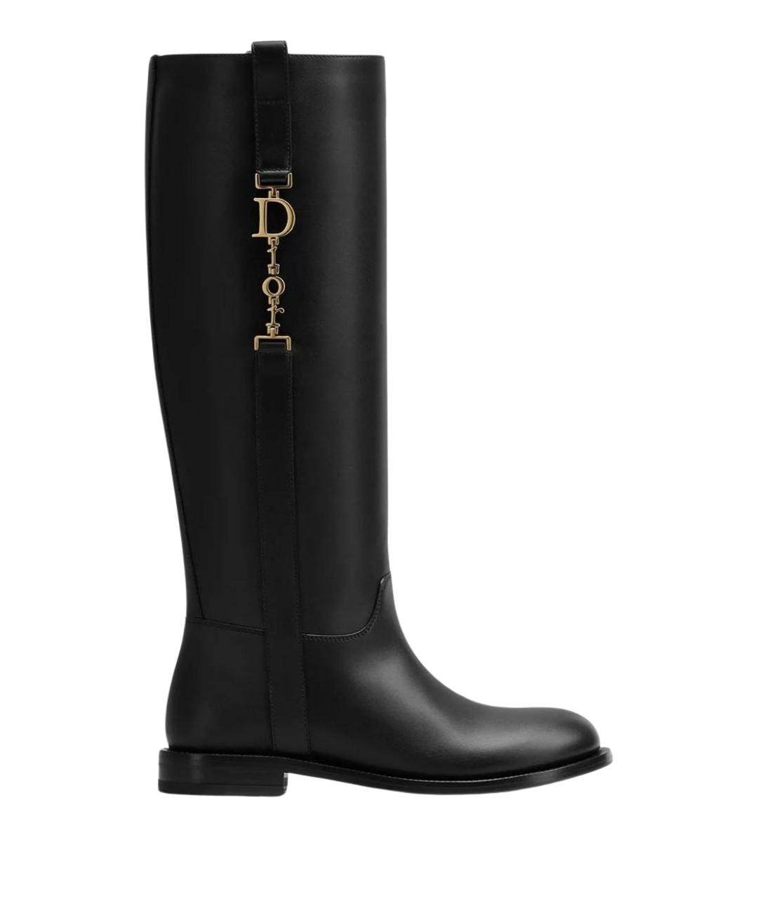 CHRISTIAN DIOR Черные кожаные сапоги, фото 1