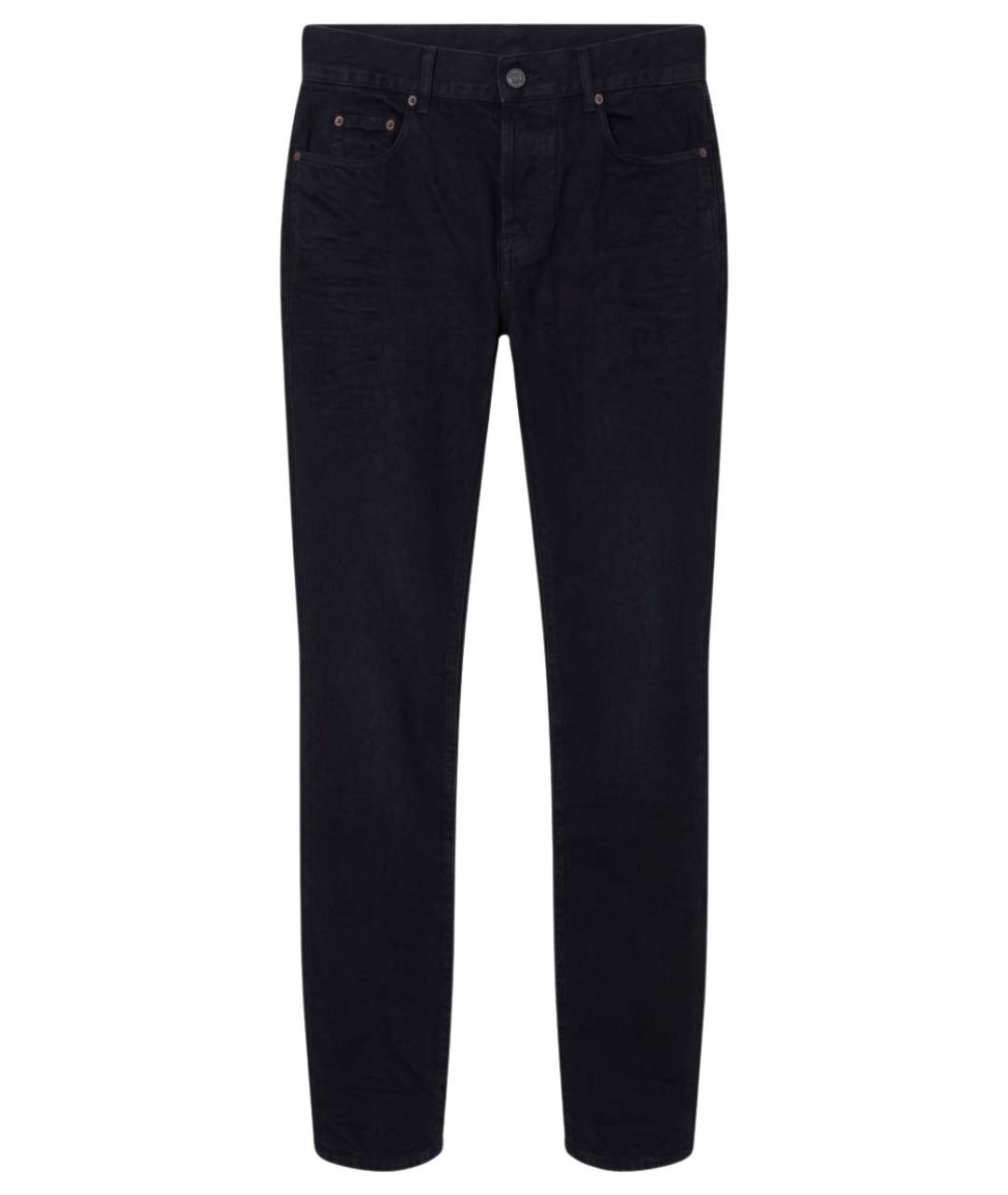 SAINT LAURENT Черные хлопковые джинсы скинни, фото 1