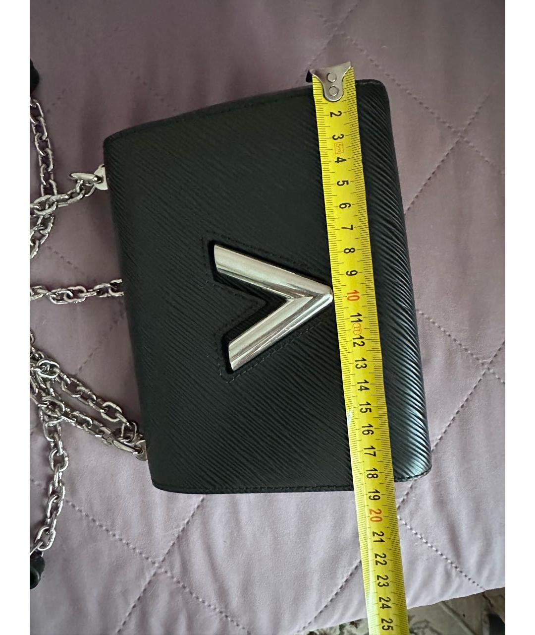 LOUIS VUITTON Черная кожаная сумка через плечо, фото 4