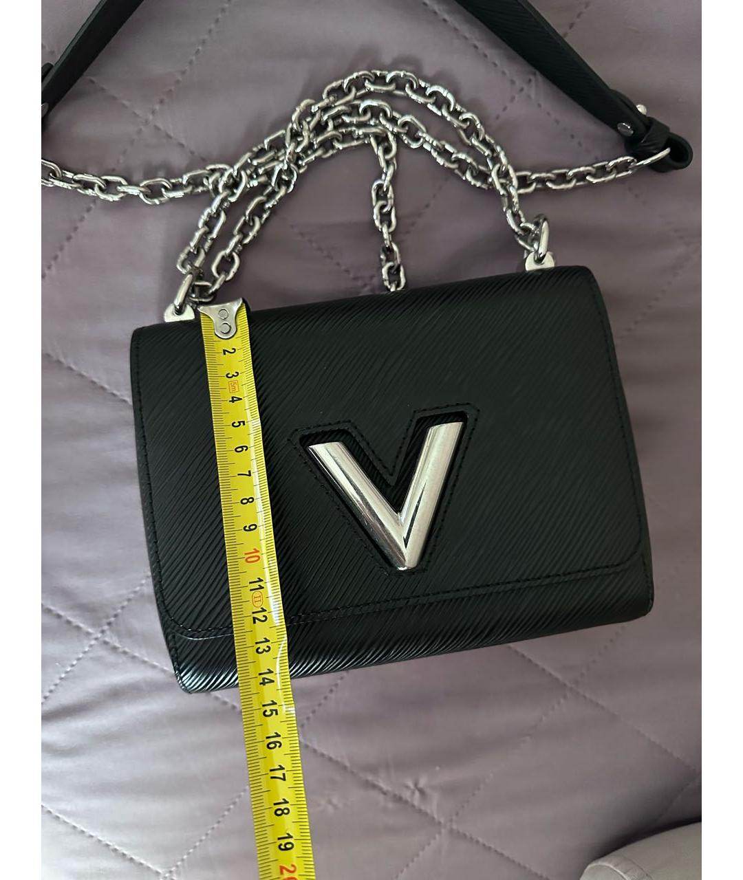 LOUIS VUITTON Черная кожаная сумка через плечо, фото 3