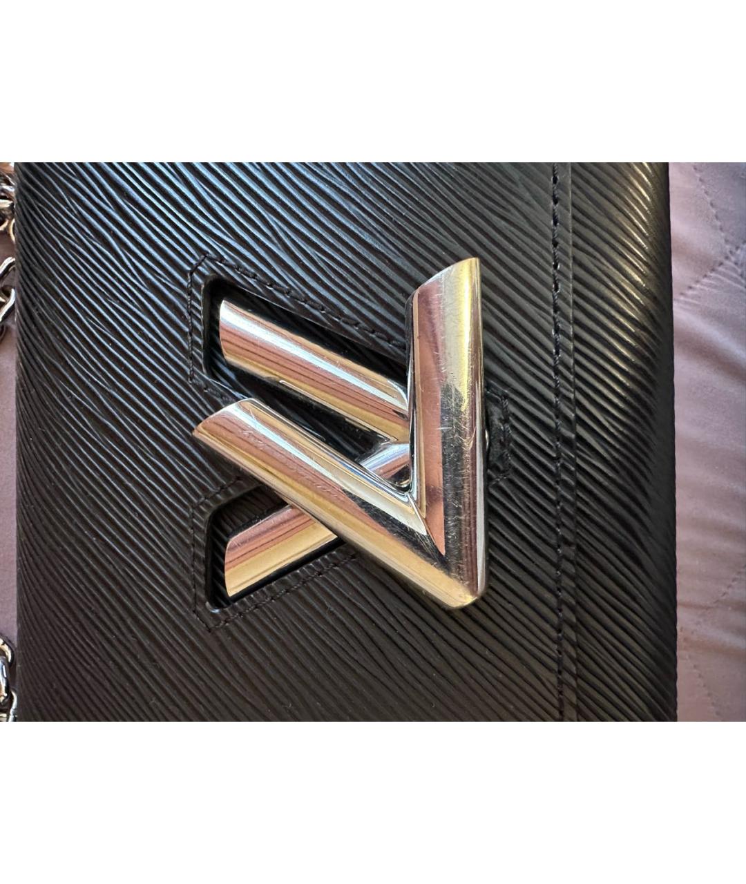 LOUIS VUITTON Черная кожаная сумка через плечо, фото 8