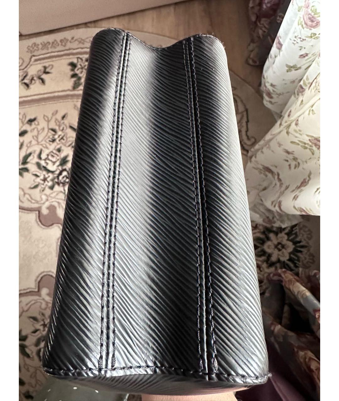 LOUIS VUITTON Черная кожаная сумка через плечо, фото 7