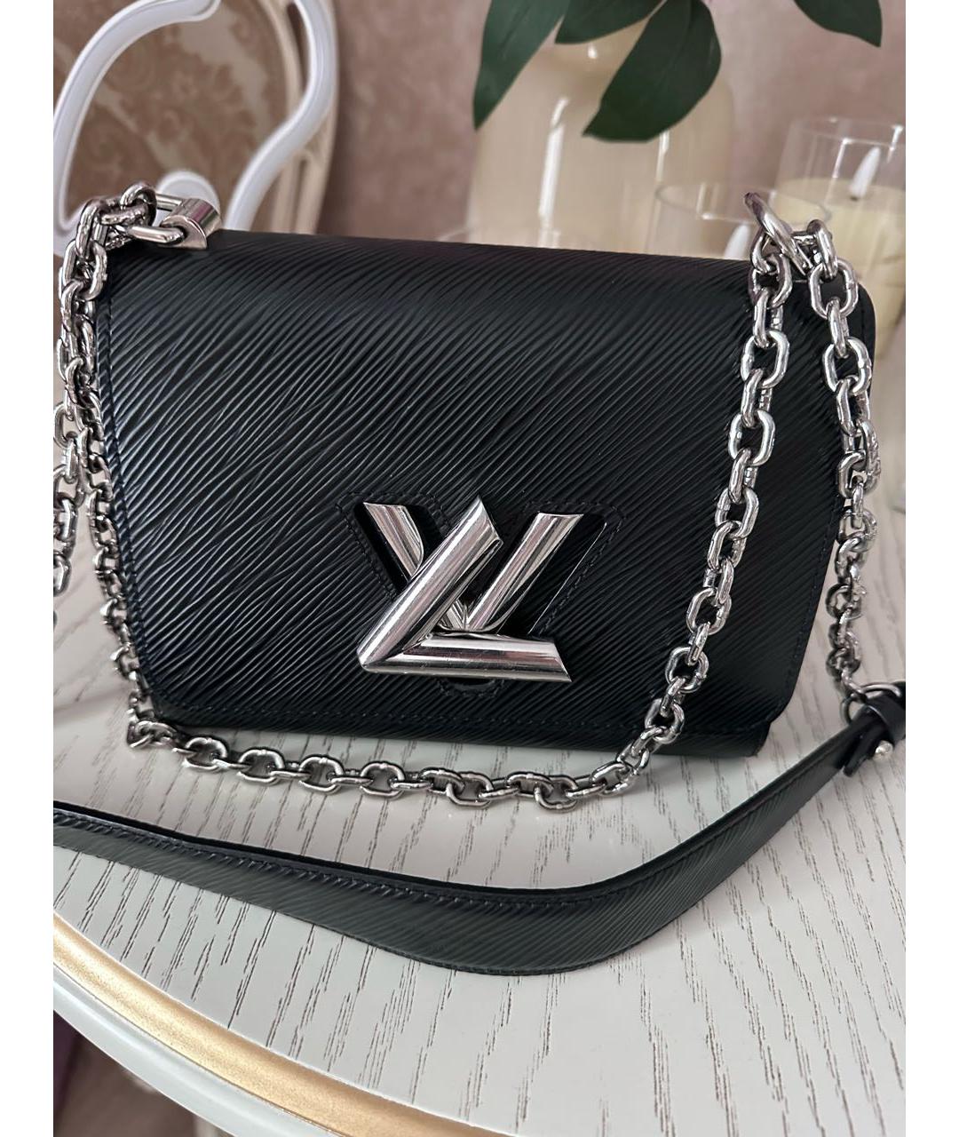 LOUIS VUITTON Черная кожаная сумка через плечо, фото 2