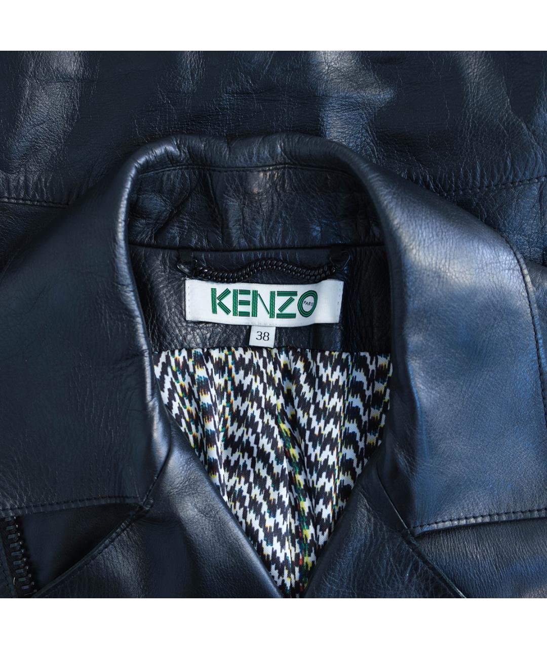 KENZO Черная кожаная куртка, фото 3