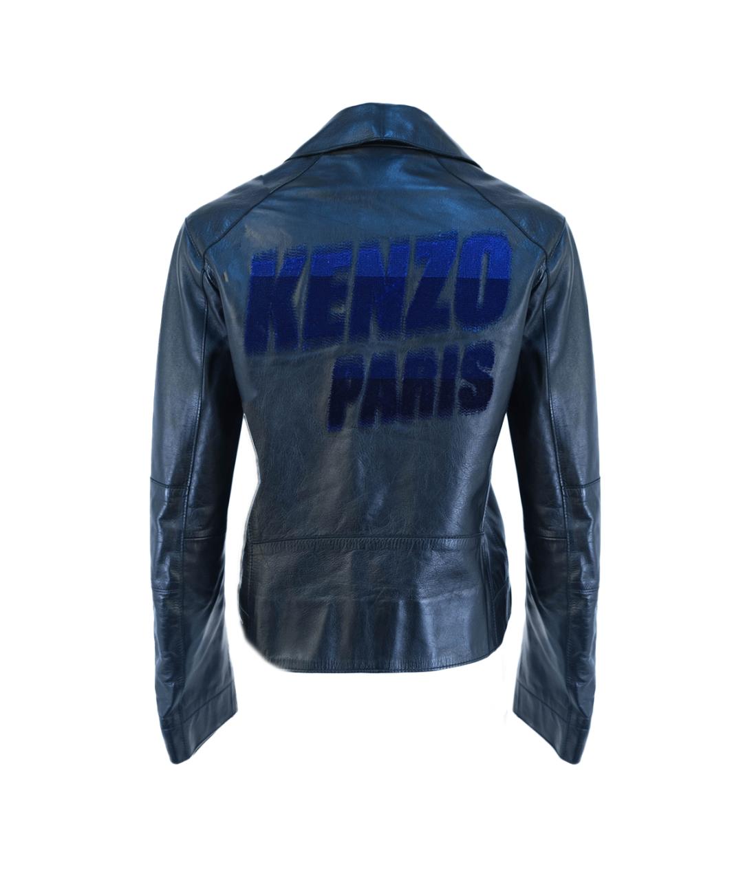 KENZO Черная кожаная куртка, фото 2
