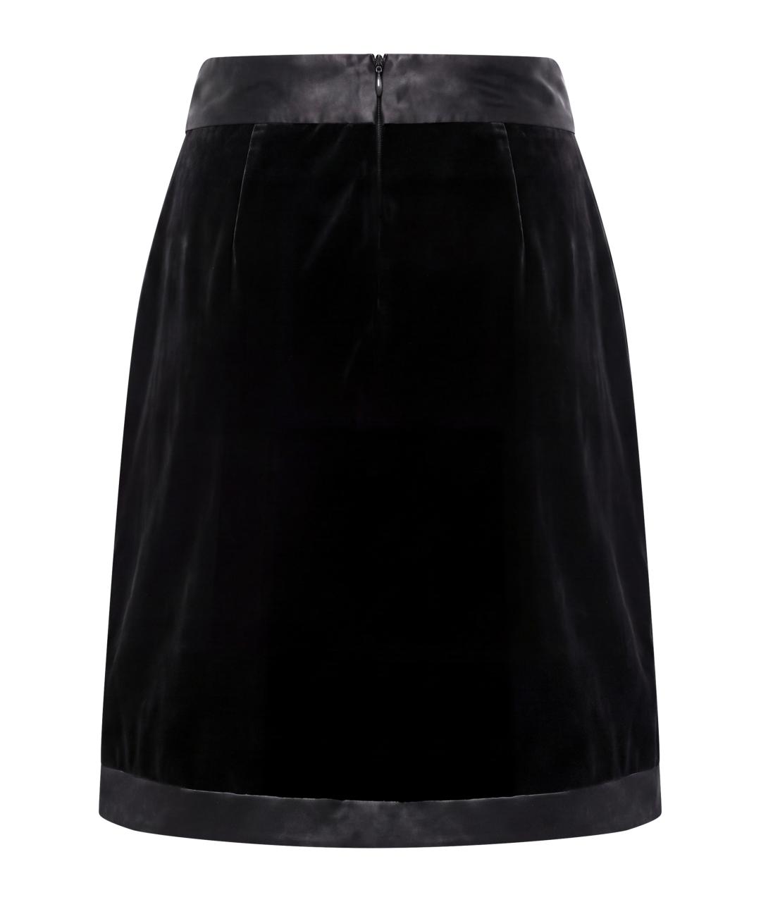 SAINT LAURENT Черная вискозная юбка мини, фото 2