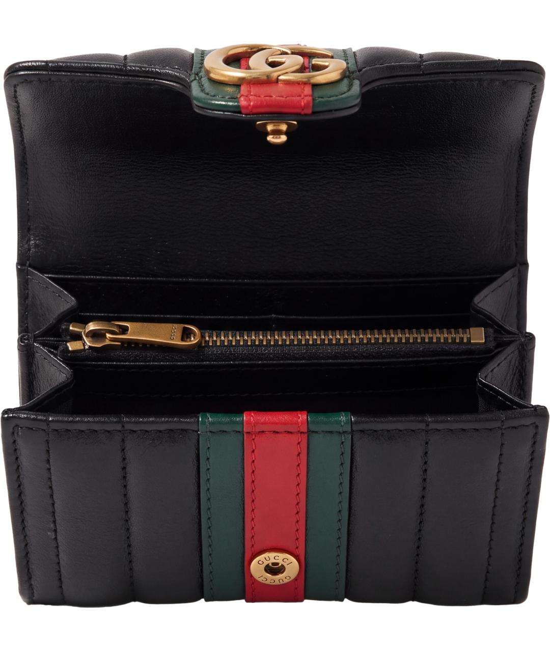GUCCI Черный кожаный кошелек, фото 4