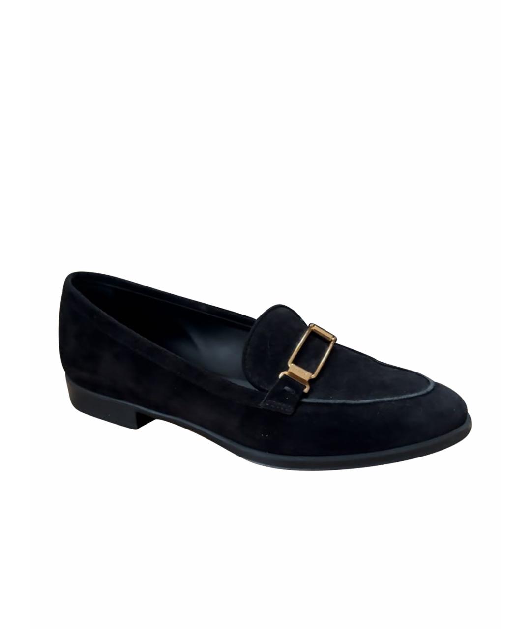 TOD'S Черные замшевые лоферы, фото 1