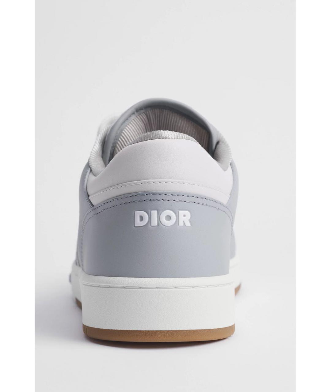 CHRISTIAN DIOR Серые кожаные низкие кроссовки / кеды, фото 4
