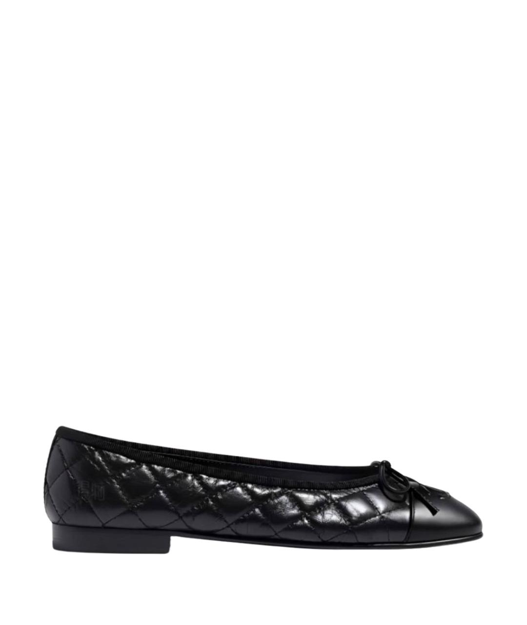CHANEL Черные кожаные балетки, фото 2